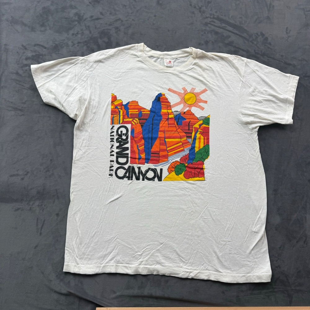 Vintage Sherry Grand Canyon National Park Graphic T-Shirt White One Size Cotton